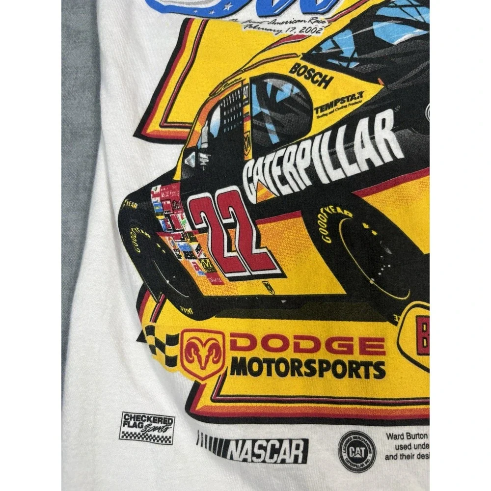 Vintage 2002 Ward Burton Daytona 500 Winner NASCAR CAT #22 Shirt M Double Side